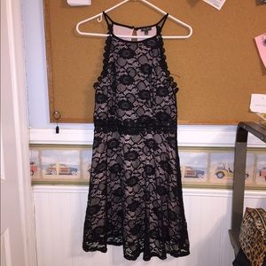 Lacy black skater dress